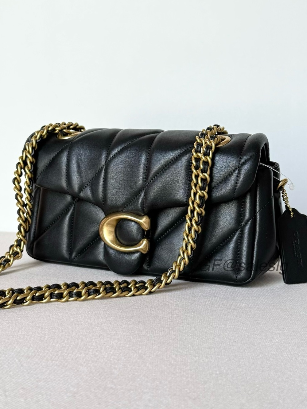 NWT Coach Tabby 20 Shoulder Bag With Pillow Quilting Brass/Black